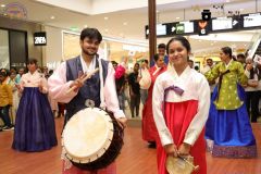 IKC Samulnori team at  K-Culture event during Hanbok Parade