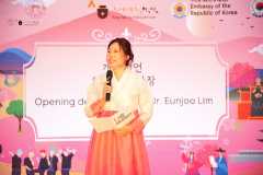 Dr Eunjoo Lim with the formal opening ceremony speech