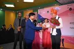 Greeting and welcoming the ambassador by Mr Sanjib Ghatak , Co founder of Indo Korean Center