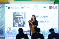 Students participating at the Speech contest