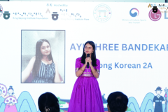 Students participating at the Speech contest