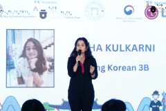 Students participating at the Speech contest