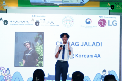 Students participating at the Speech contest